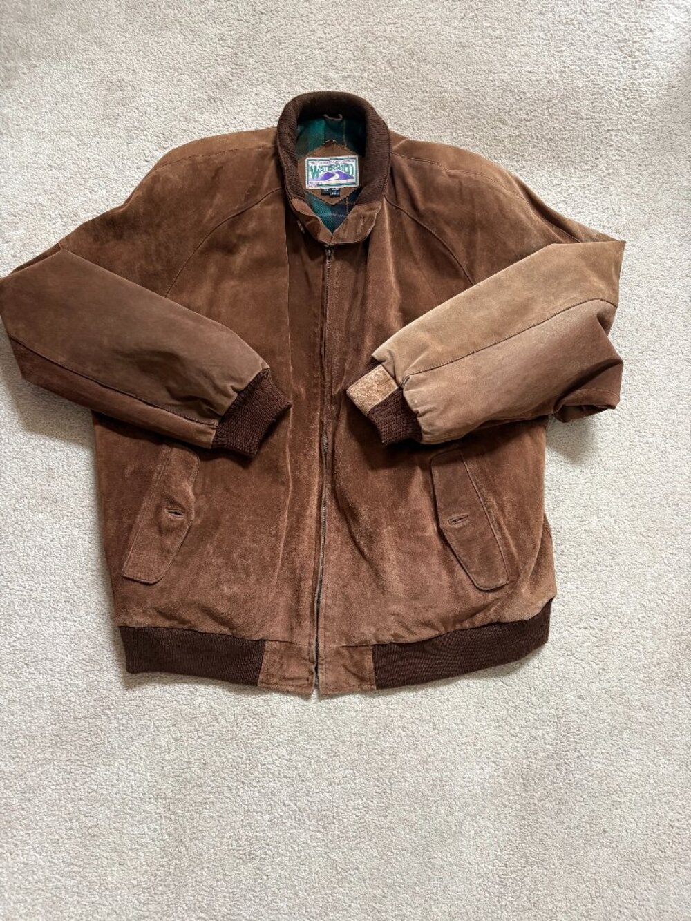 William Barry Watershed Suede Leather Lined Coat Men's Size XL Brown